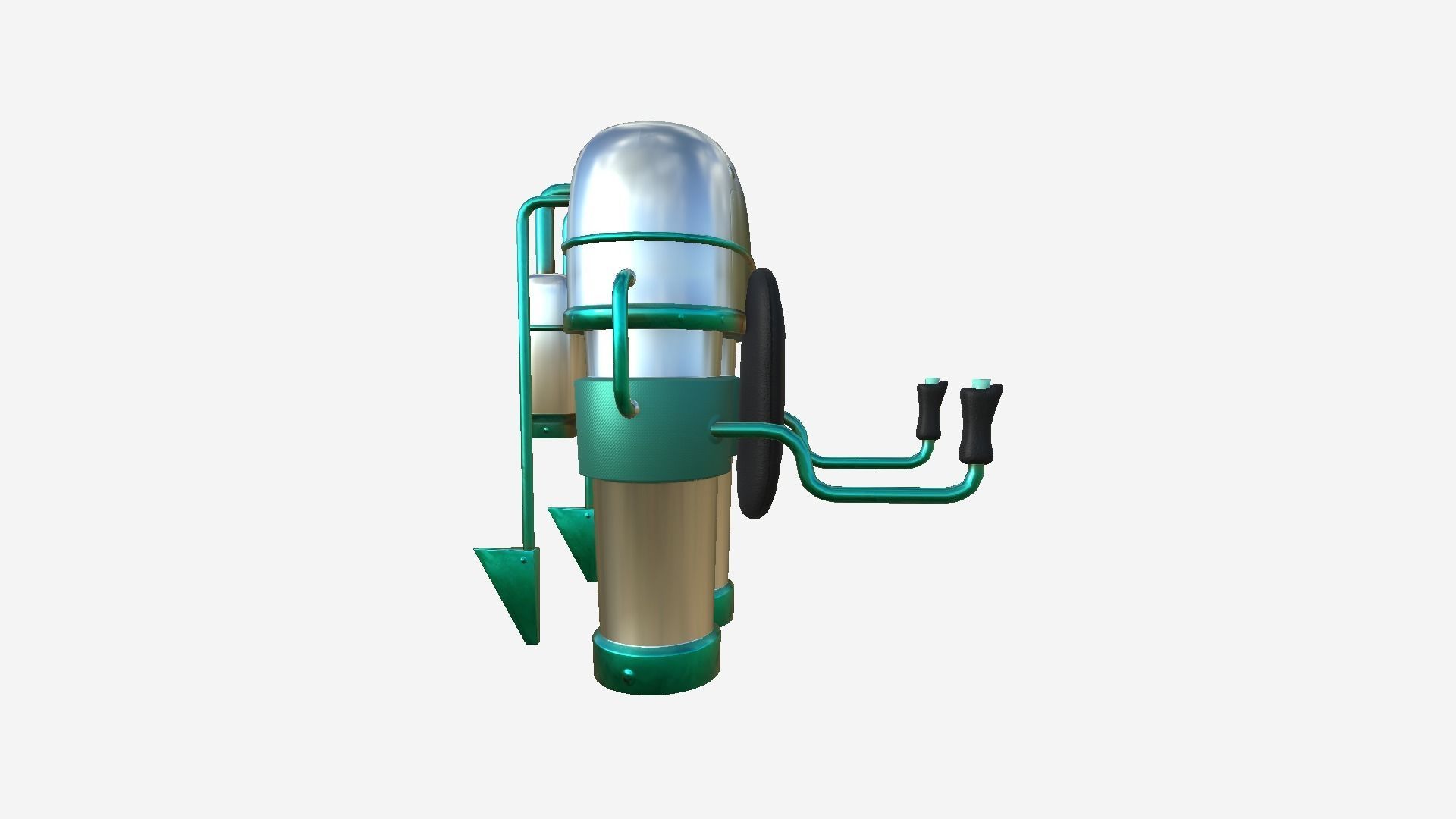 Jetpack C09 Aluminum - SciFi Character Design Low-poly 3D model_2