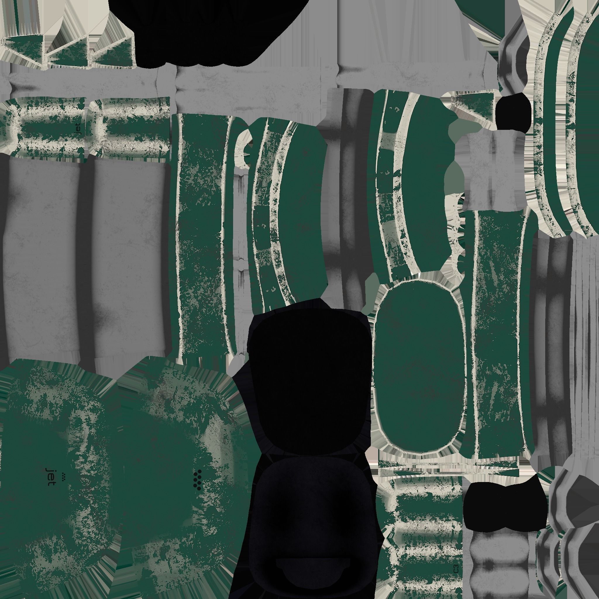 Jetpack C10 Dark Green - SciFi Character Design Low-poly 3D model_21