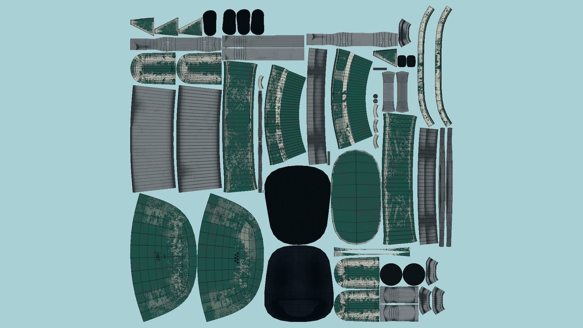 Jetpack C10 Dark Green - SciFi Character Design Low-poly 3D model_5