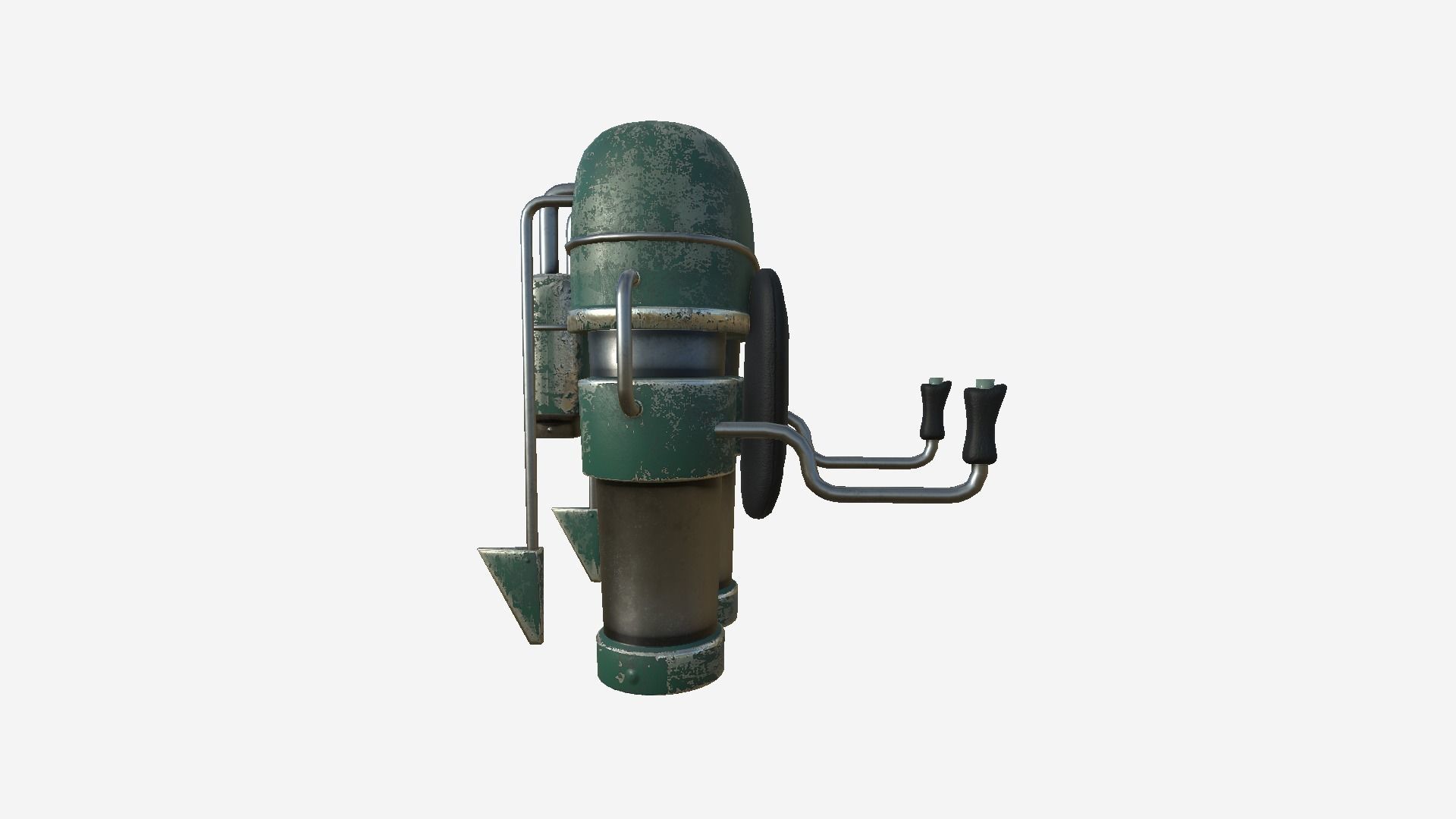 Jetpack C10 Dark Green - SciFi Character Design Low-poly 3D model_2
