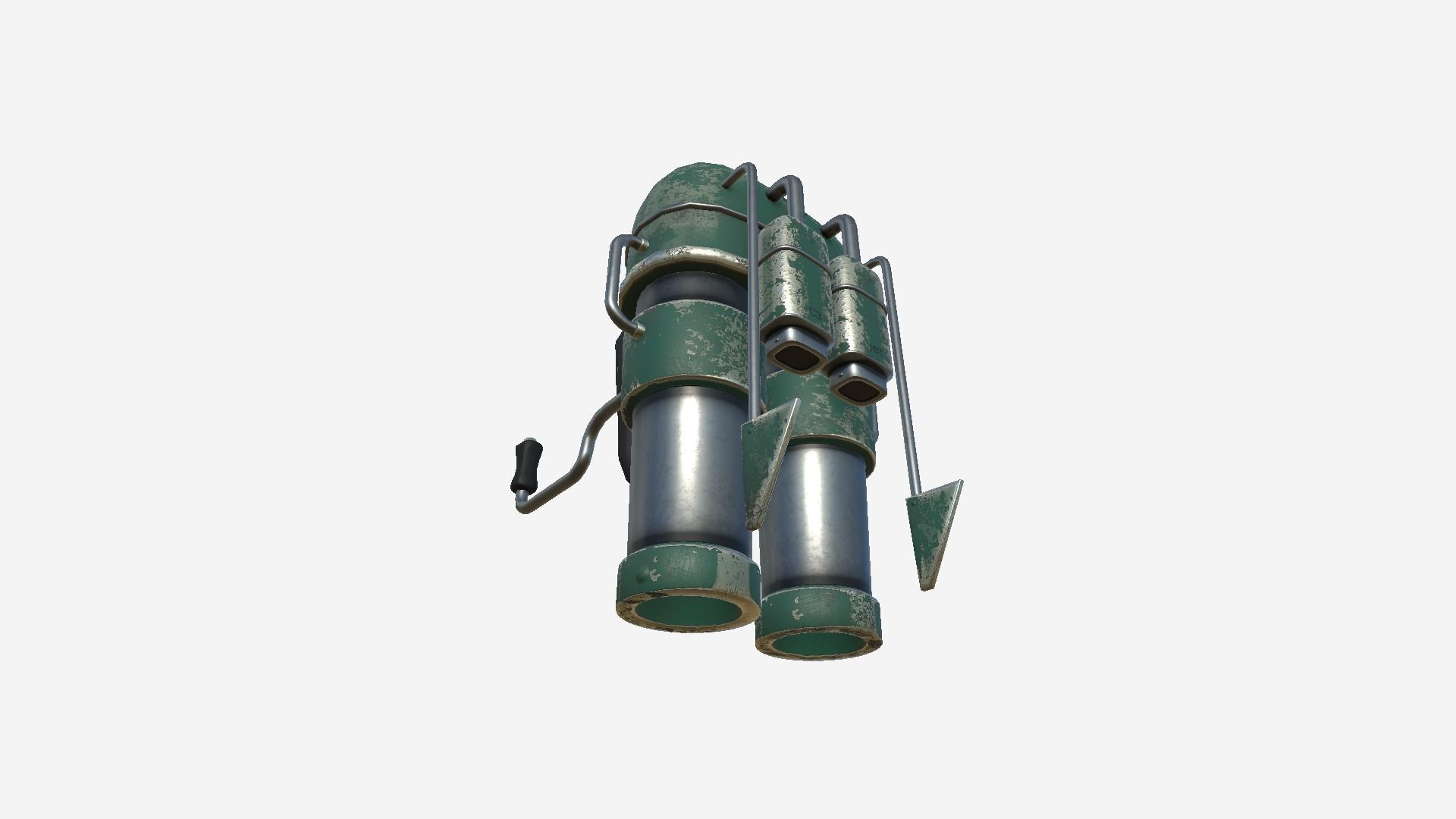 Jetpack C10 Dark Green - SciFi Character Design Low-poly 3D model_4