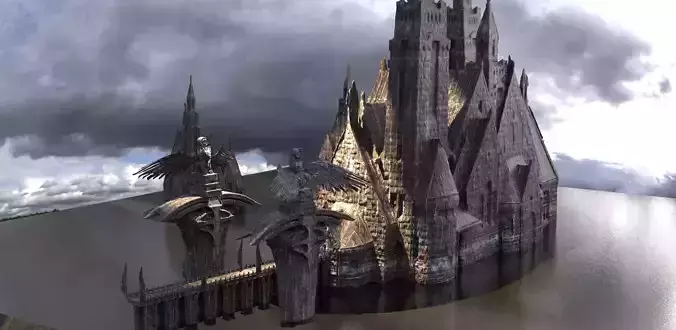 Romanian town Fantasy version  3D model