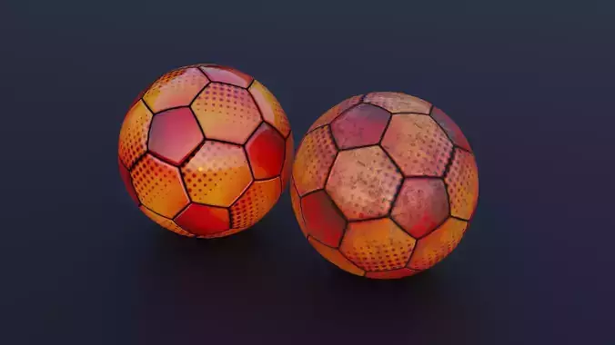Sport Soccer Ball lowpoly Football Red Fire motive