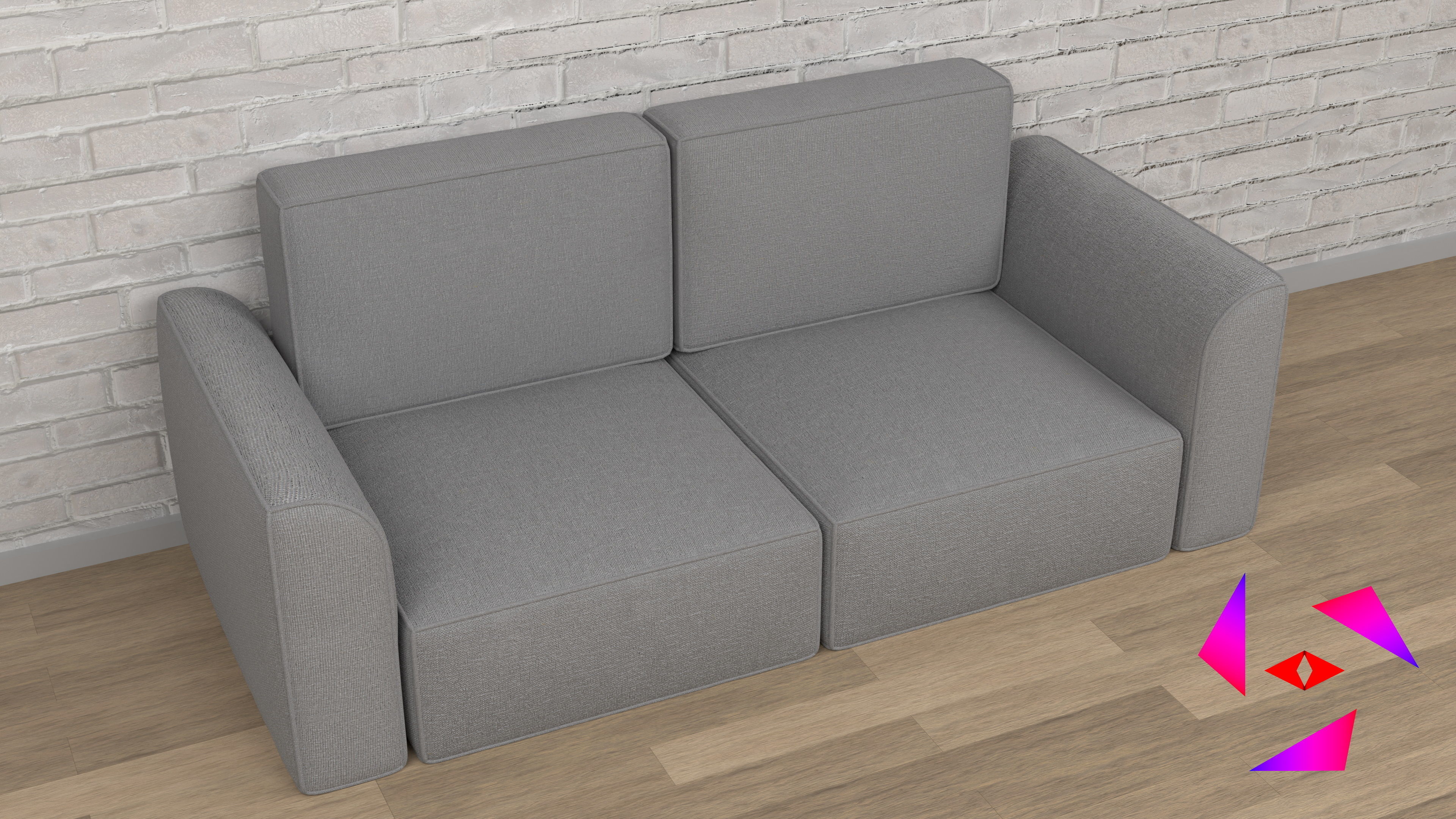 Soft frameless sofa 3D model_1