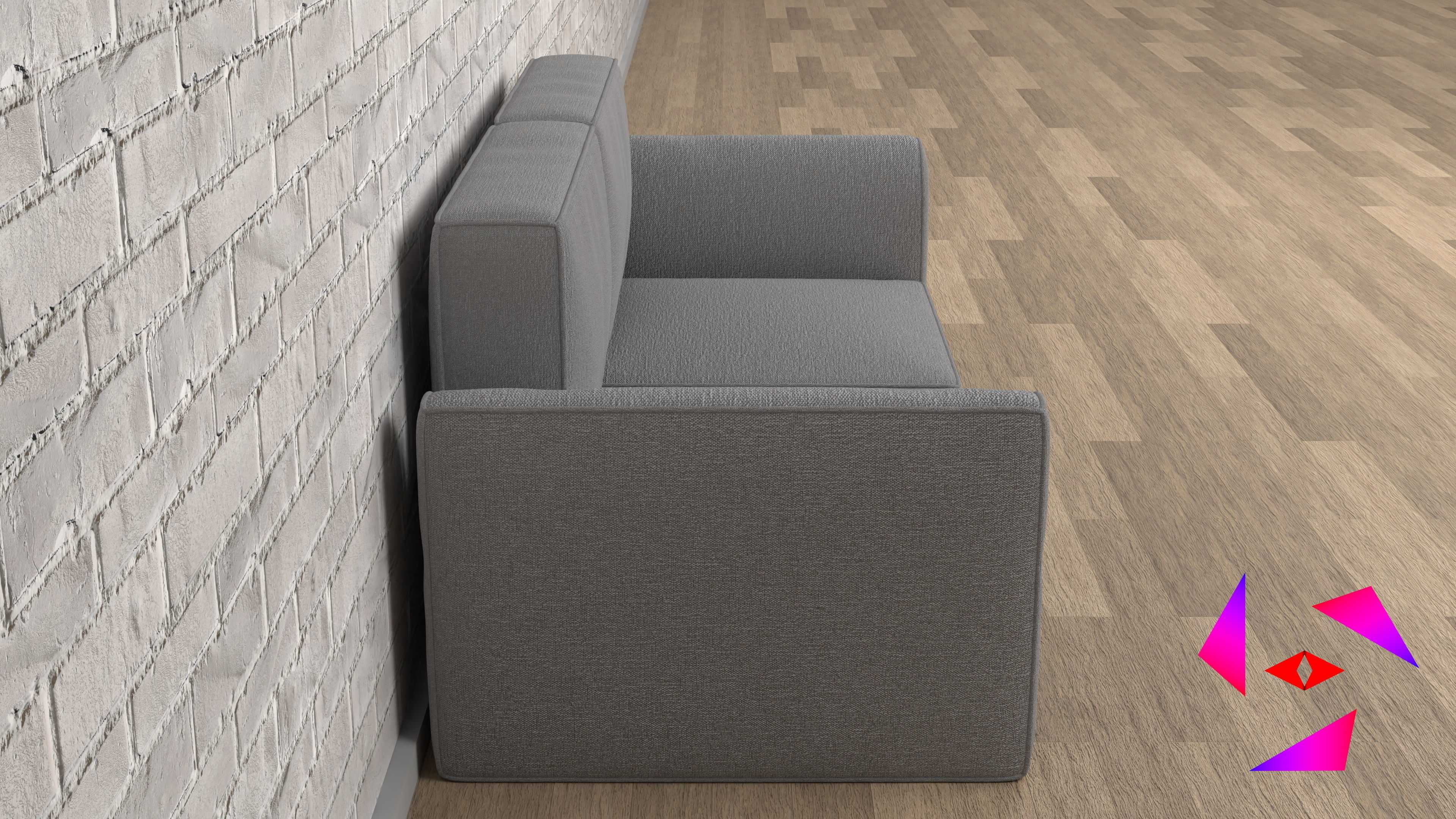 Soft frameless sofa 3D model_3