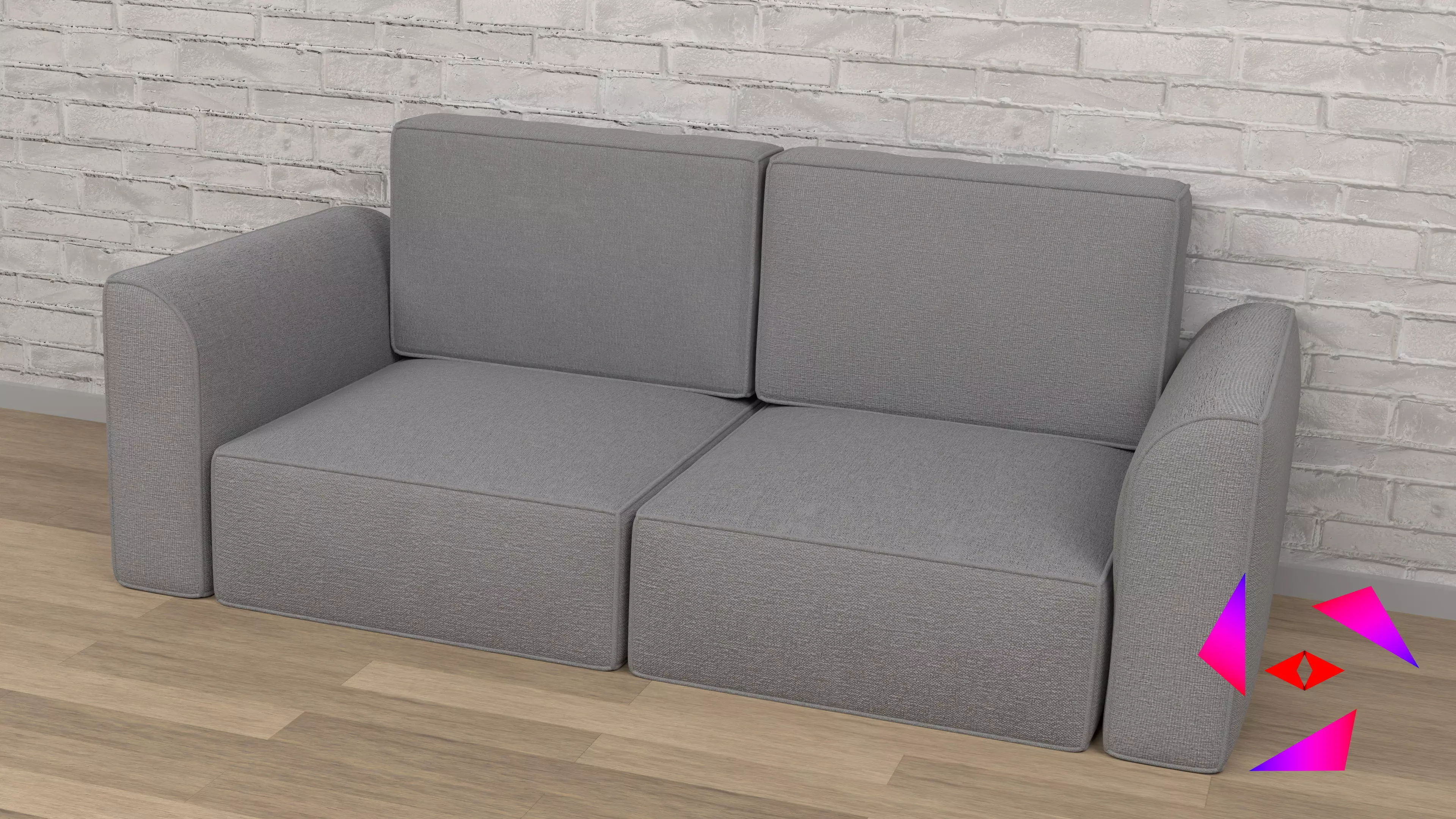 Soft frameless sofa 3D model_0
