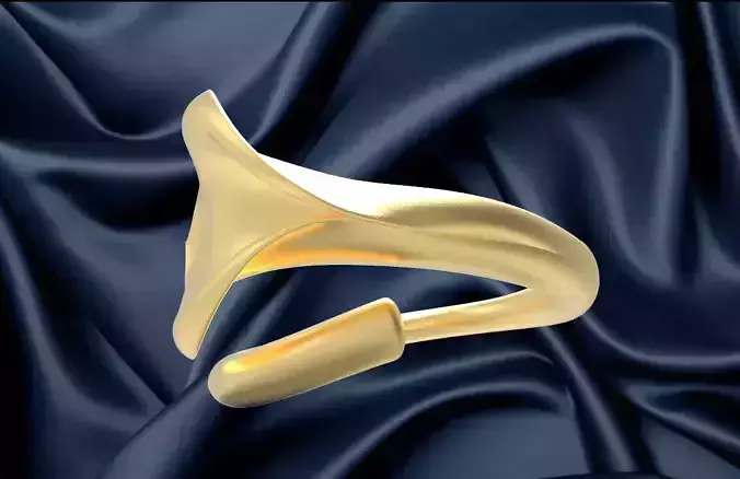 ring18k gold ring in shape of teardrop 3D print model