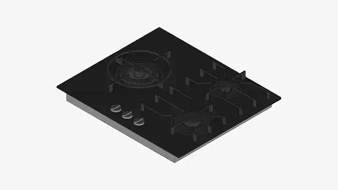 Gas Cooktop - Modern - 2 Burner And Wok - Appliance 038