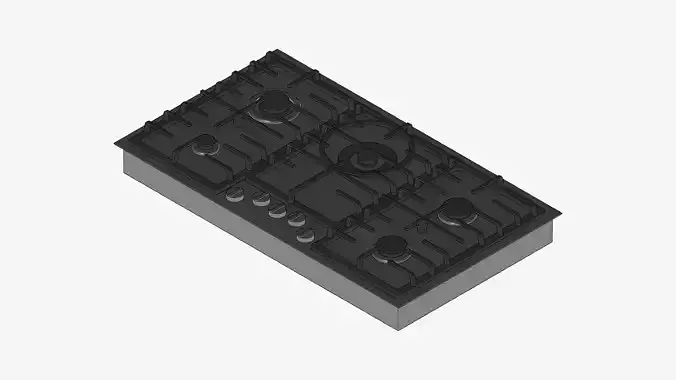 Gas Cooktop - Modern - 4 Burner And Wok - Appliance 041