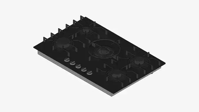 Gas Cooktop - Modern - 4 Burner And Wok - Appliance 042