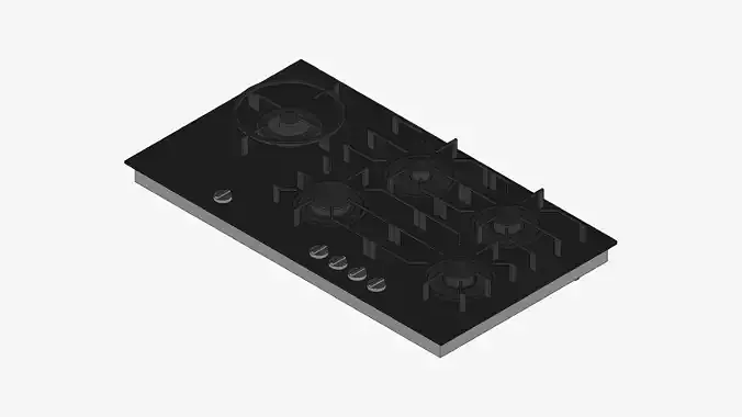 Gas Cooktop - Modern - 4 Burner And Wok - Appliance 043