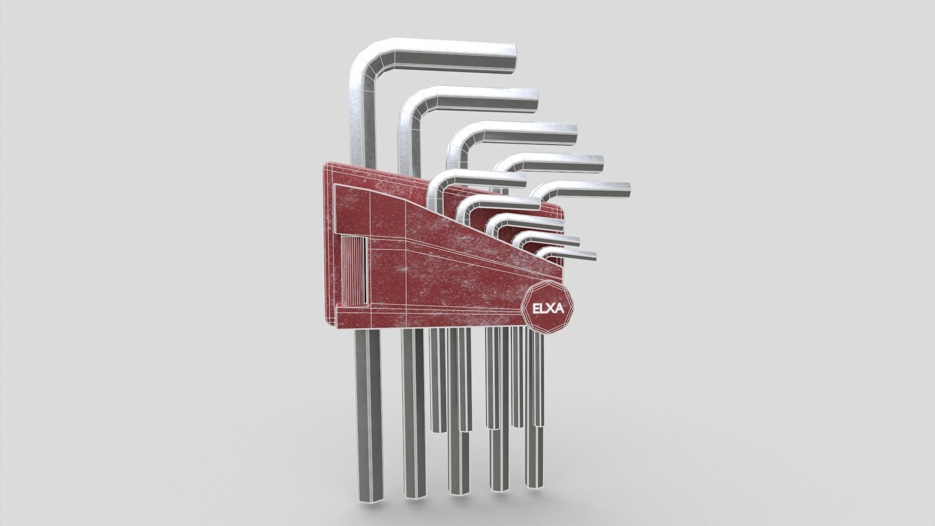 Allen Key Tool Set Low-poly 3D model_5