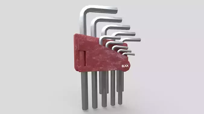 Allen Key Tool Set Low-poly 3D model