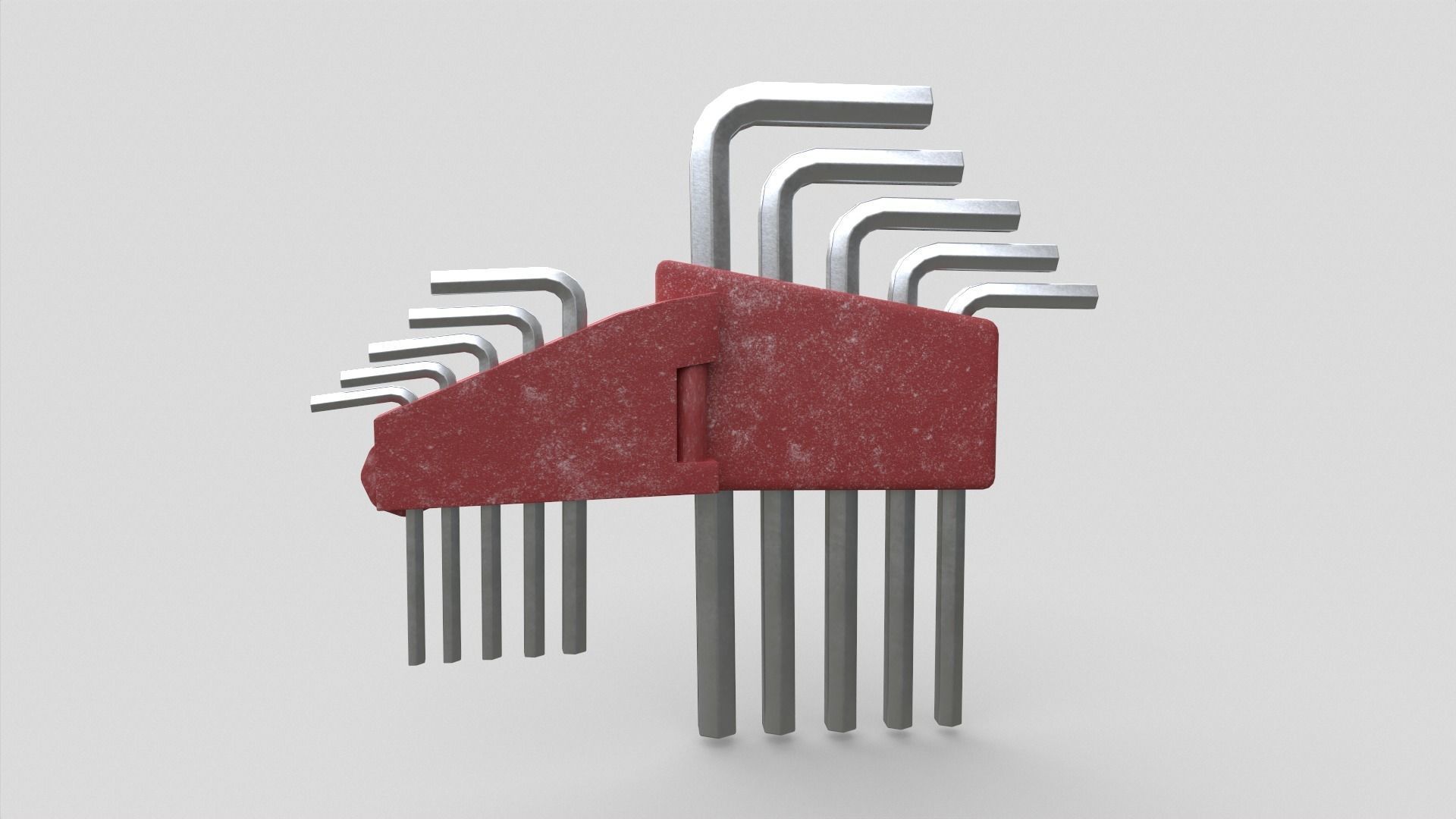 Allen Key Tool Set Low-poly 3D model_3
