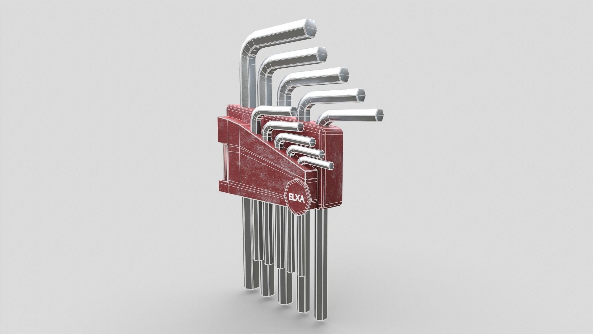 Allen Key Tool Set Low-poly 3D model_6