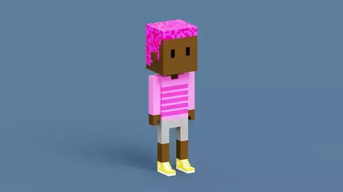 NFT Voxel Character Low-poly 3D model