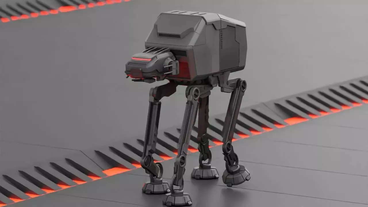 ATA Walker rigged -  animated 3D model_0