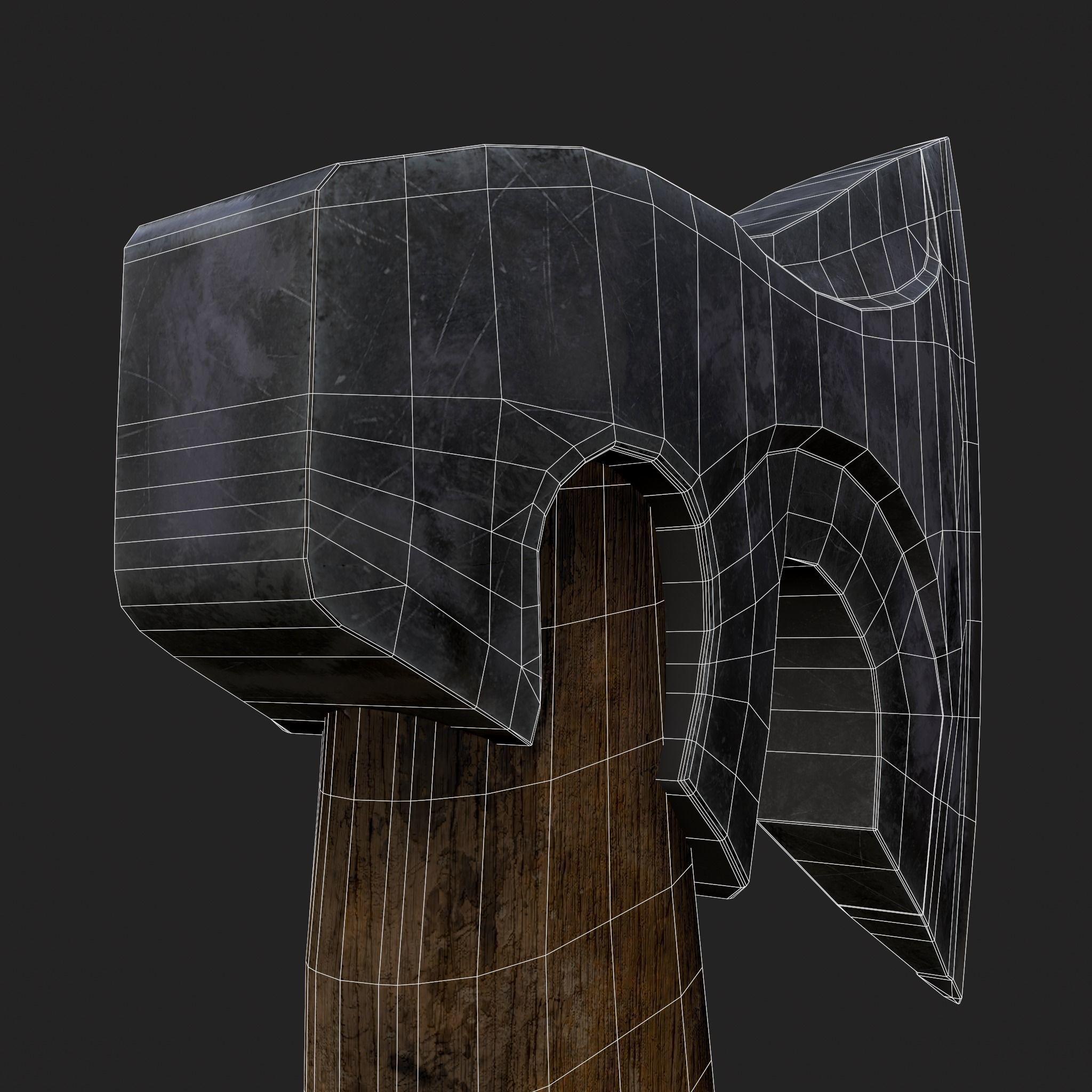 Valknut Viking Axe Low-poly 3D model_16