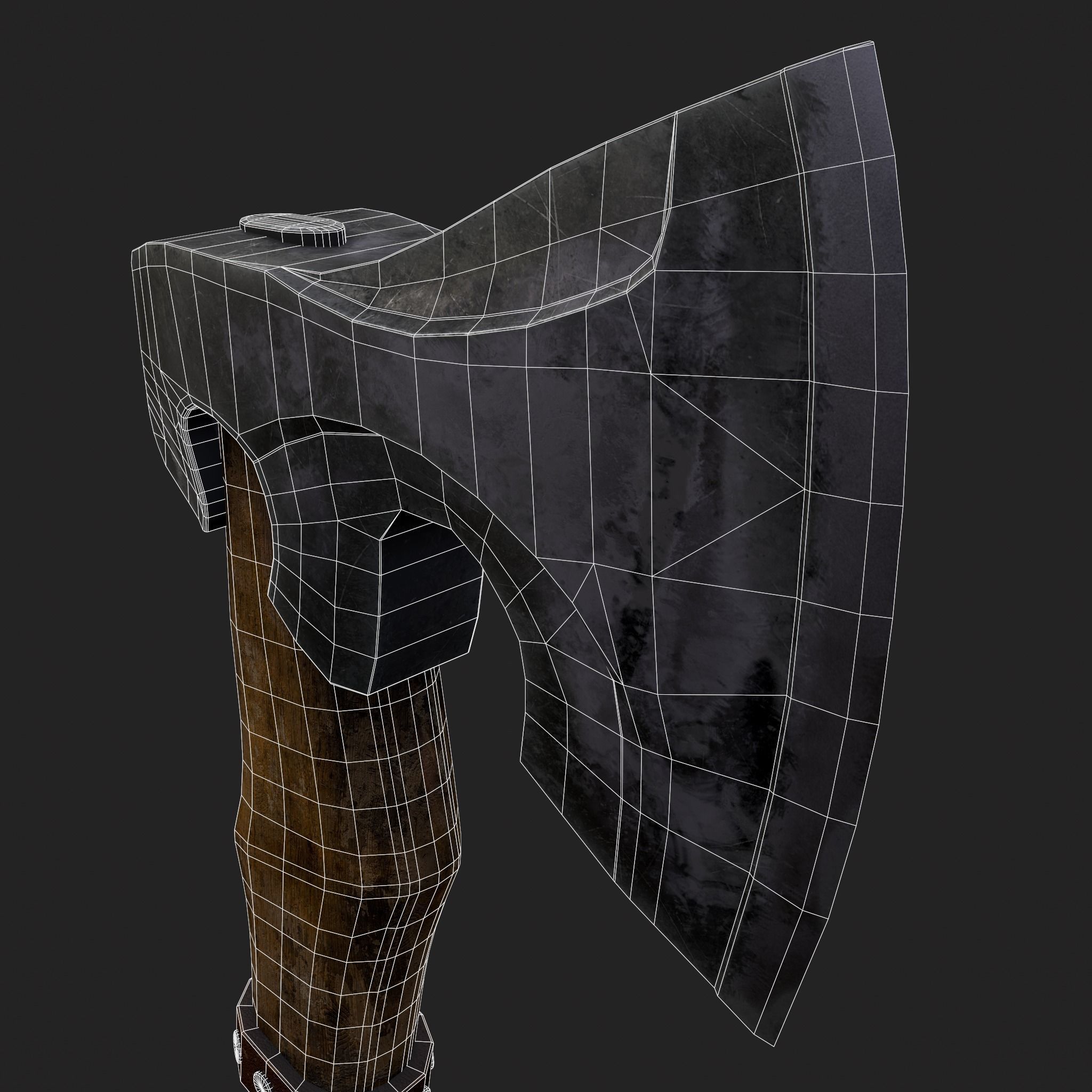 Valknut Viking Axe Low-poly 3D model_20