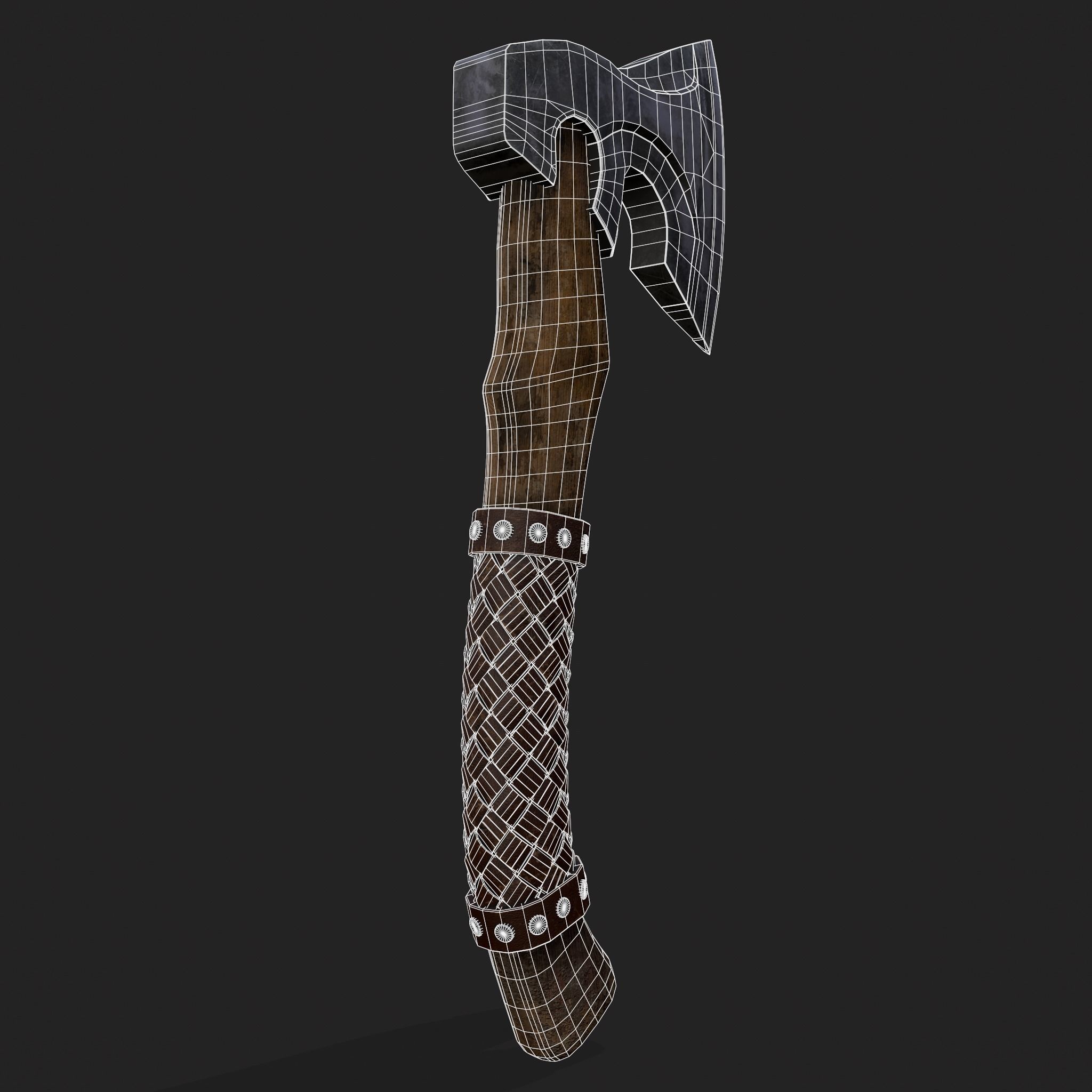 Valknut Viking Axe Low-poly 3D model_18