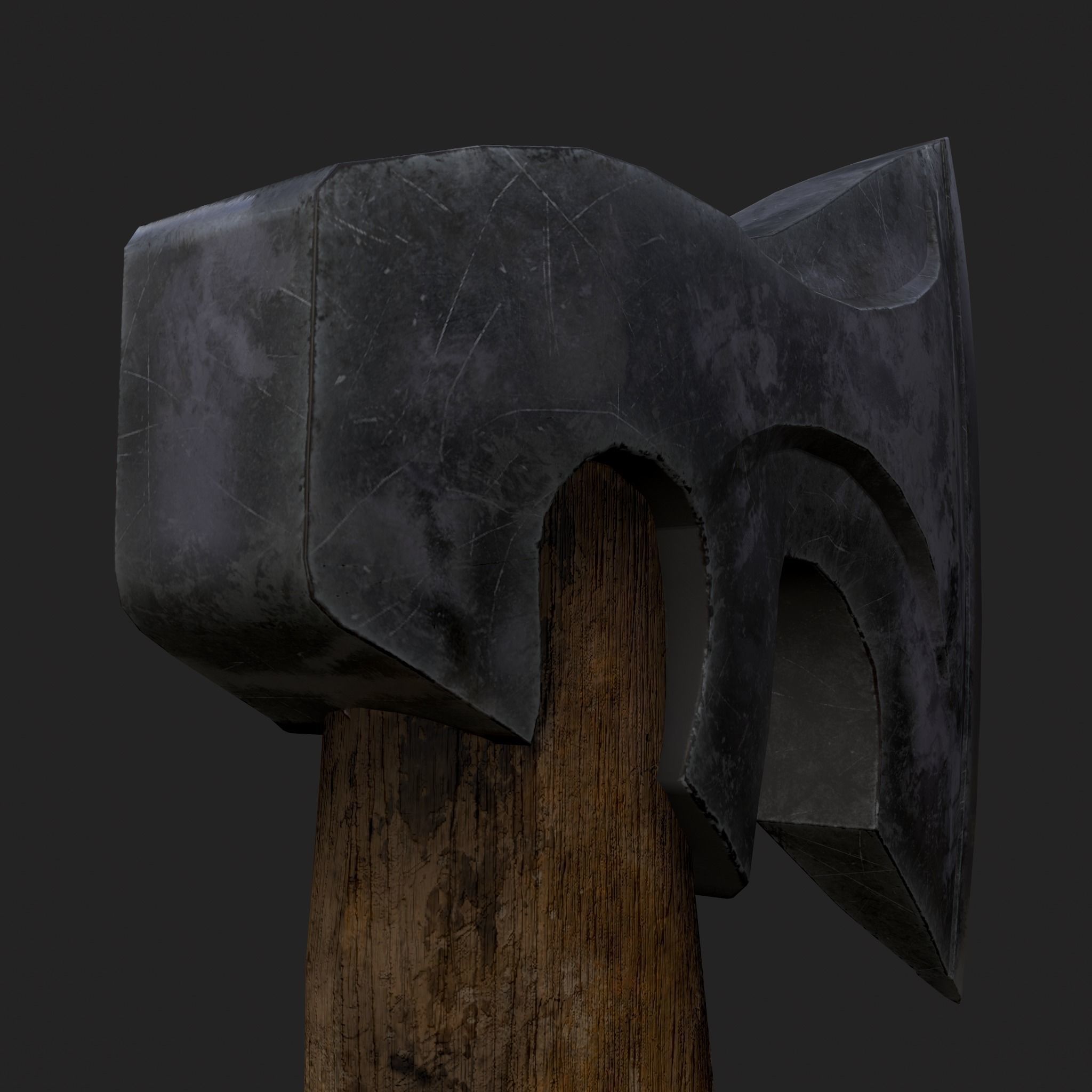 Valknut Viking Axe Low-poly 3D model_15