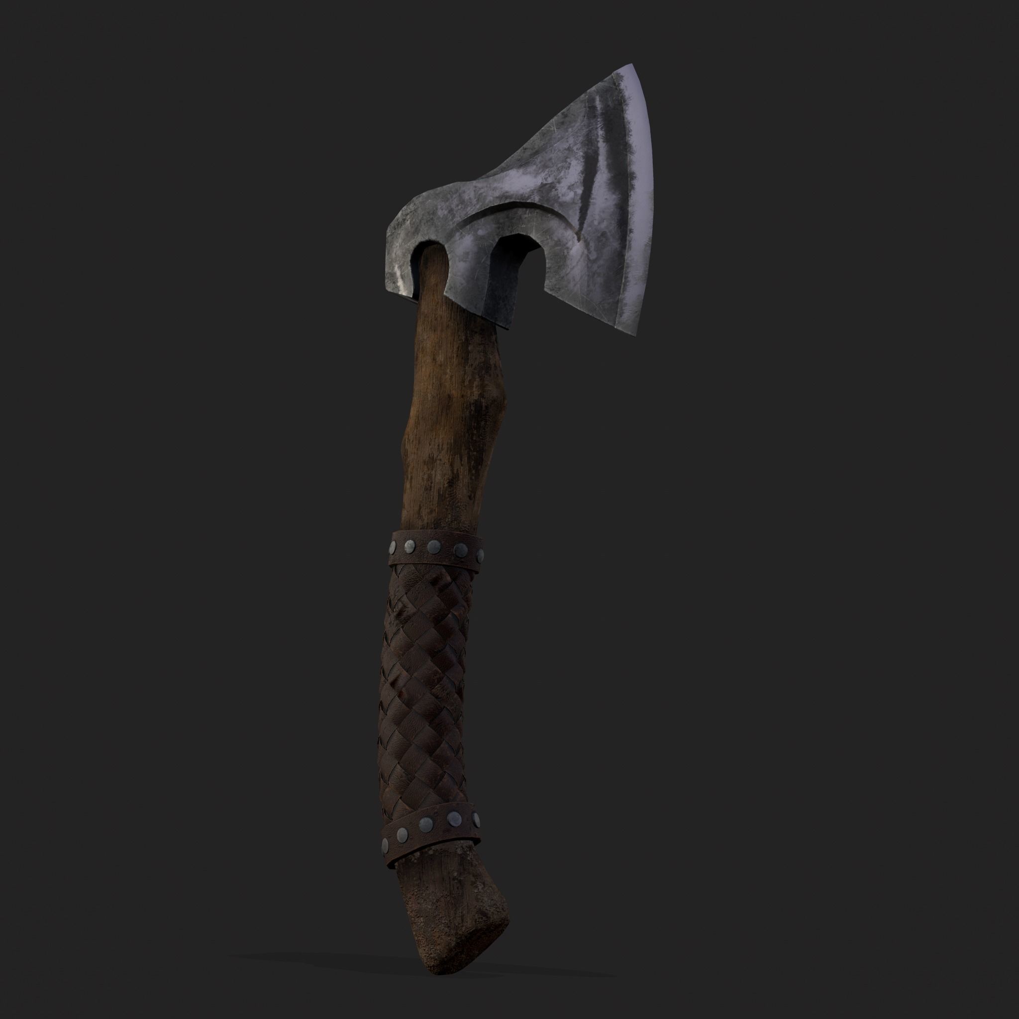 Valknut Viking Axe Low-poly 3D model_3