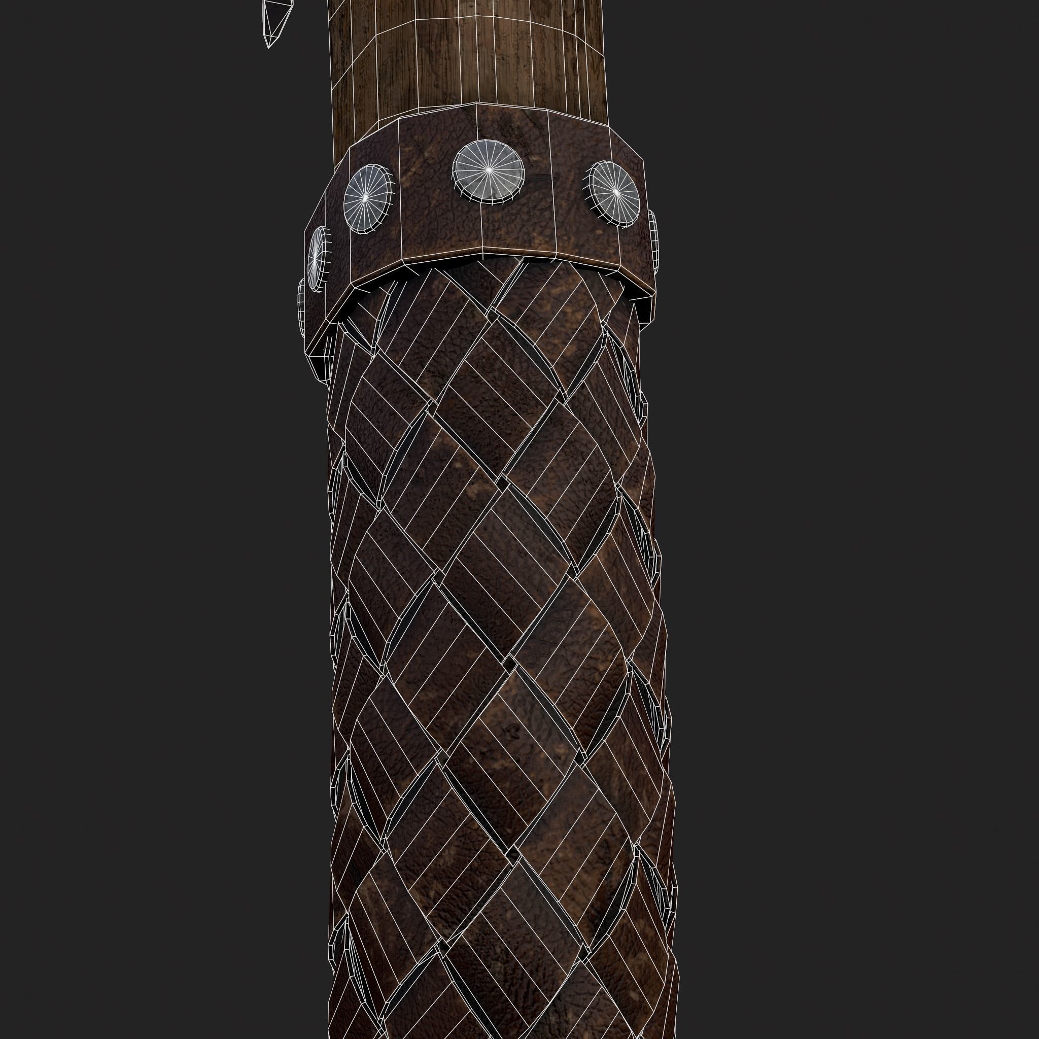 Valknut Viking Axe Low-poly 3D model_8