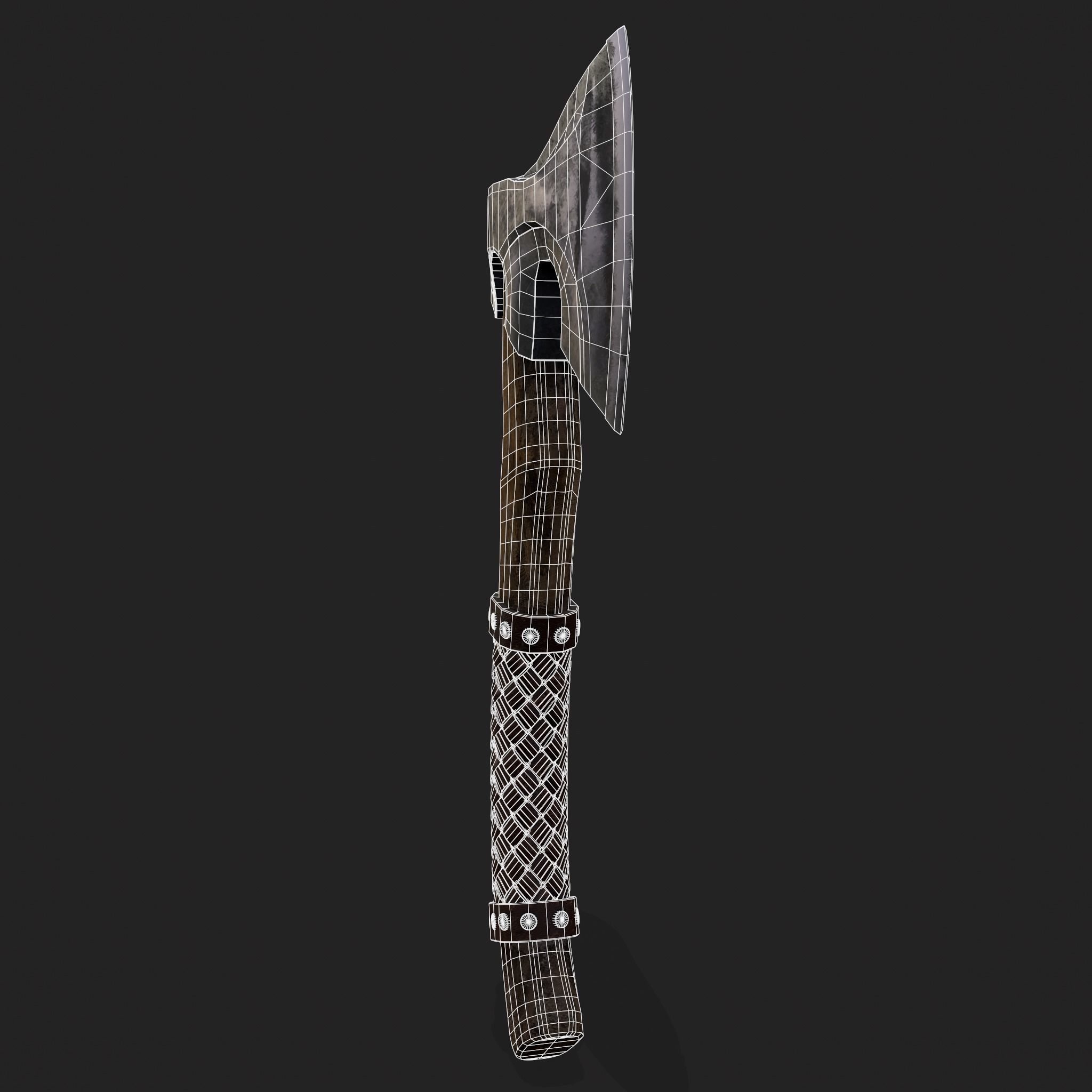 Valknut Viking Axe Low-poly 3D model_26