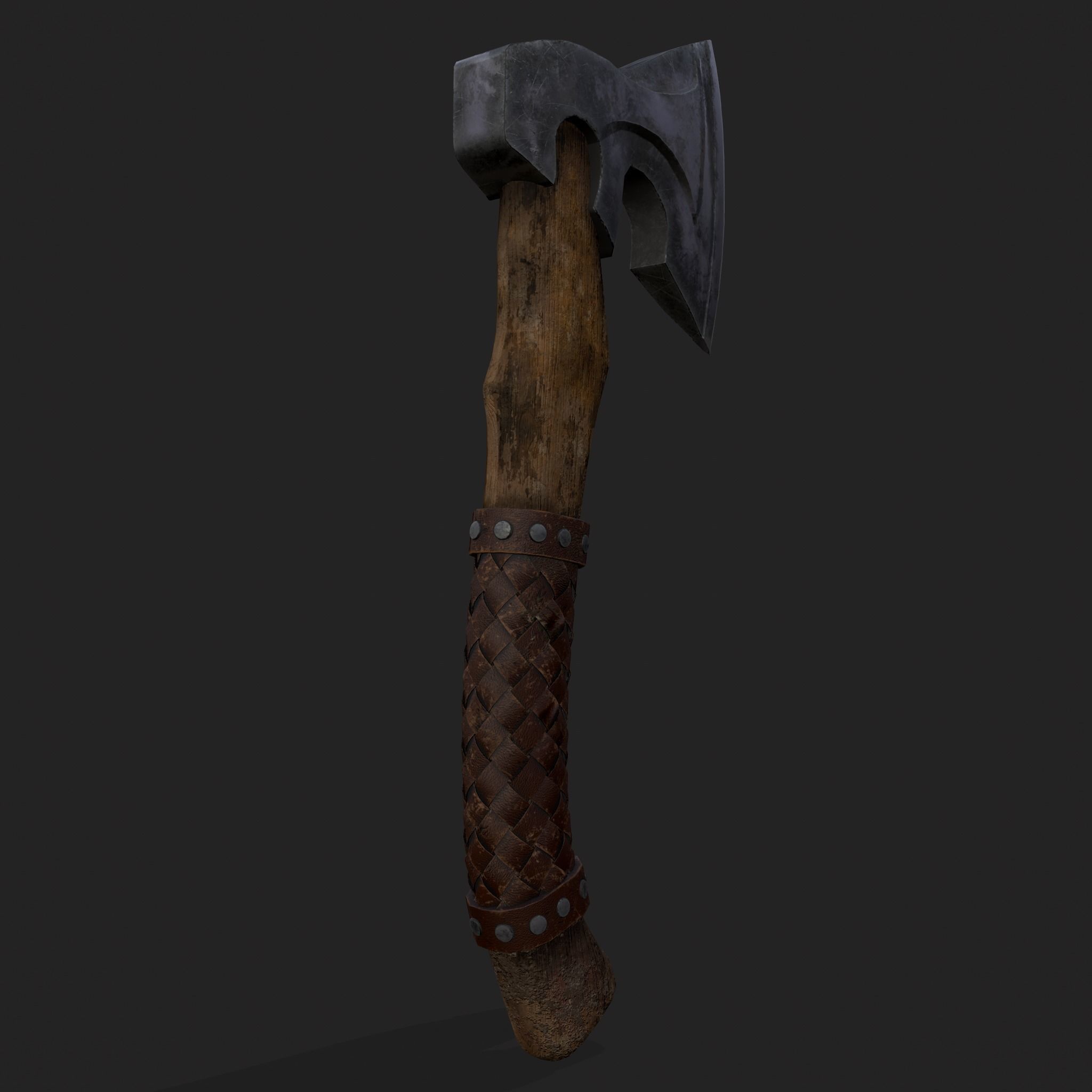 Valknut Viking Axe Low-poly 3D model_17