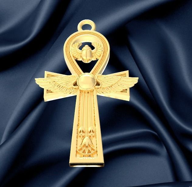 pendant egyptian cross 3D print model_1