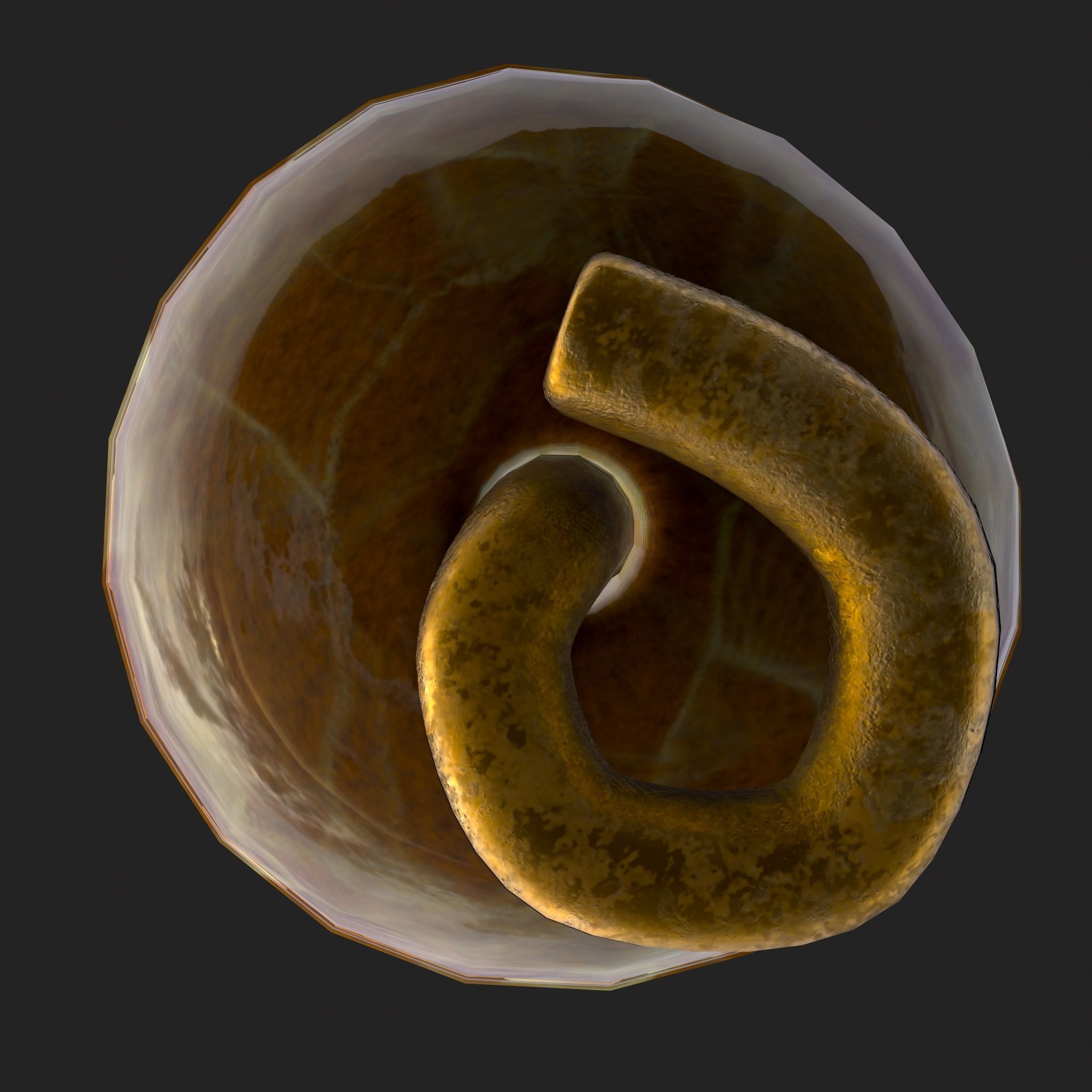 Medieval Yellow Quartz Earrings  Low-poly 3D model_9