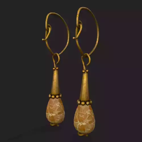 Medieval Yellow Quartz Earrings 