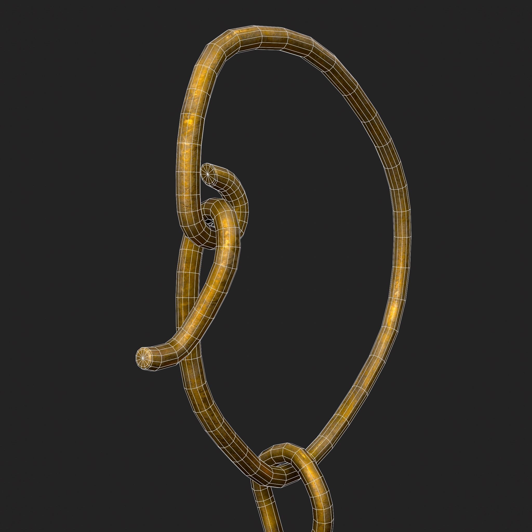 Medieval Yellow Quartz Earrings  Low-poly 3D model_12