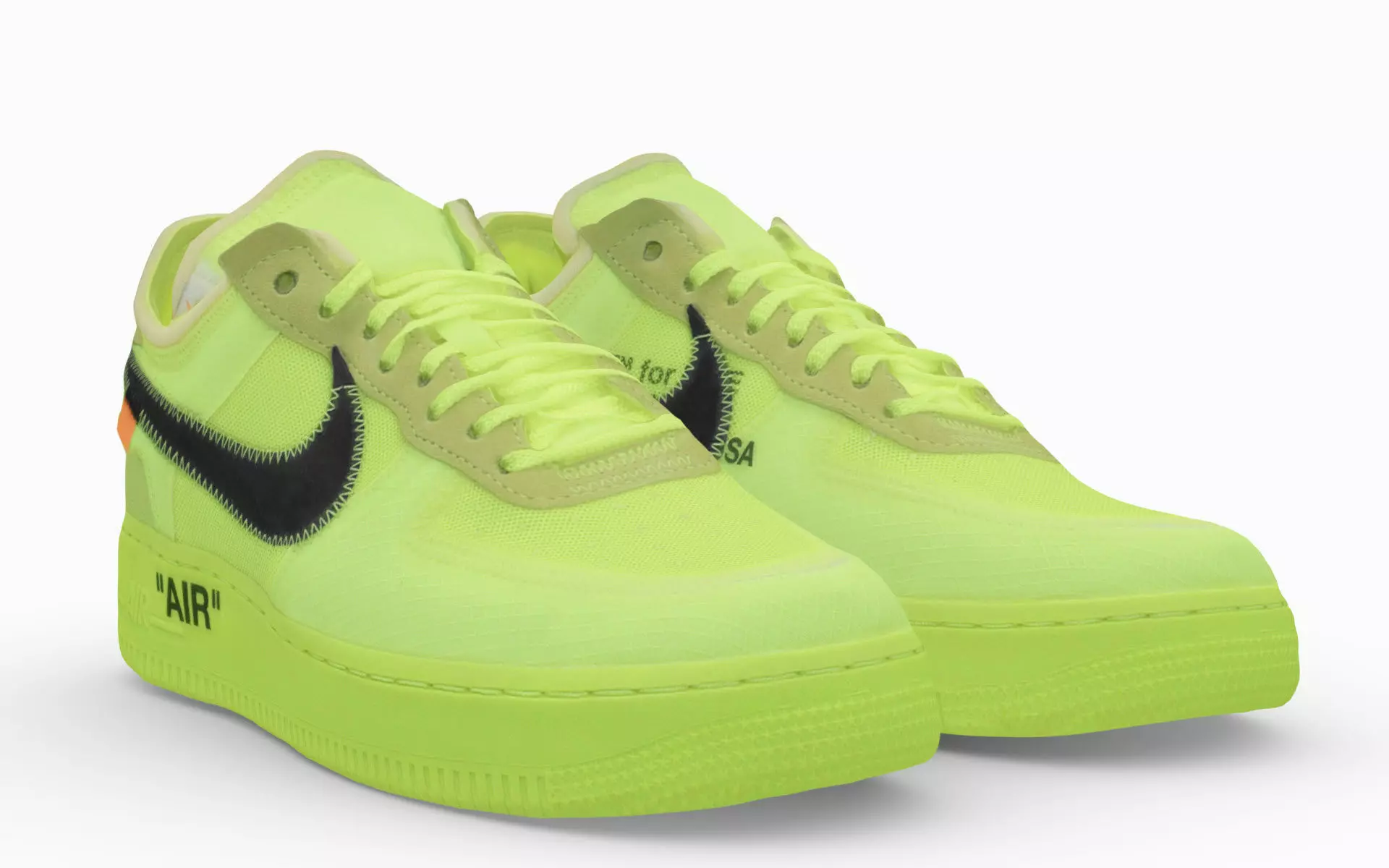 Nike Air Force 1 one x off-white fashion casual sneaker 3D model