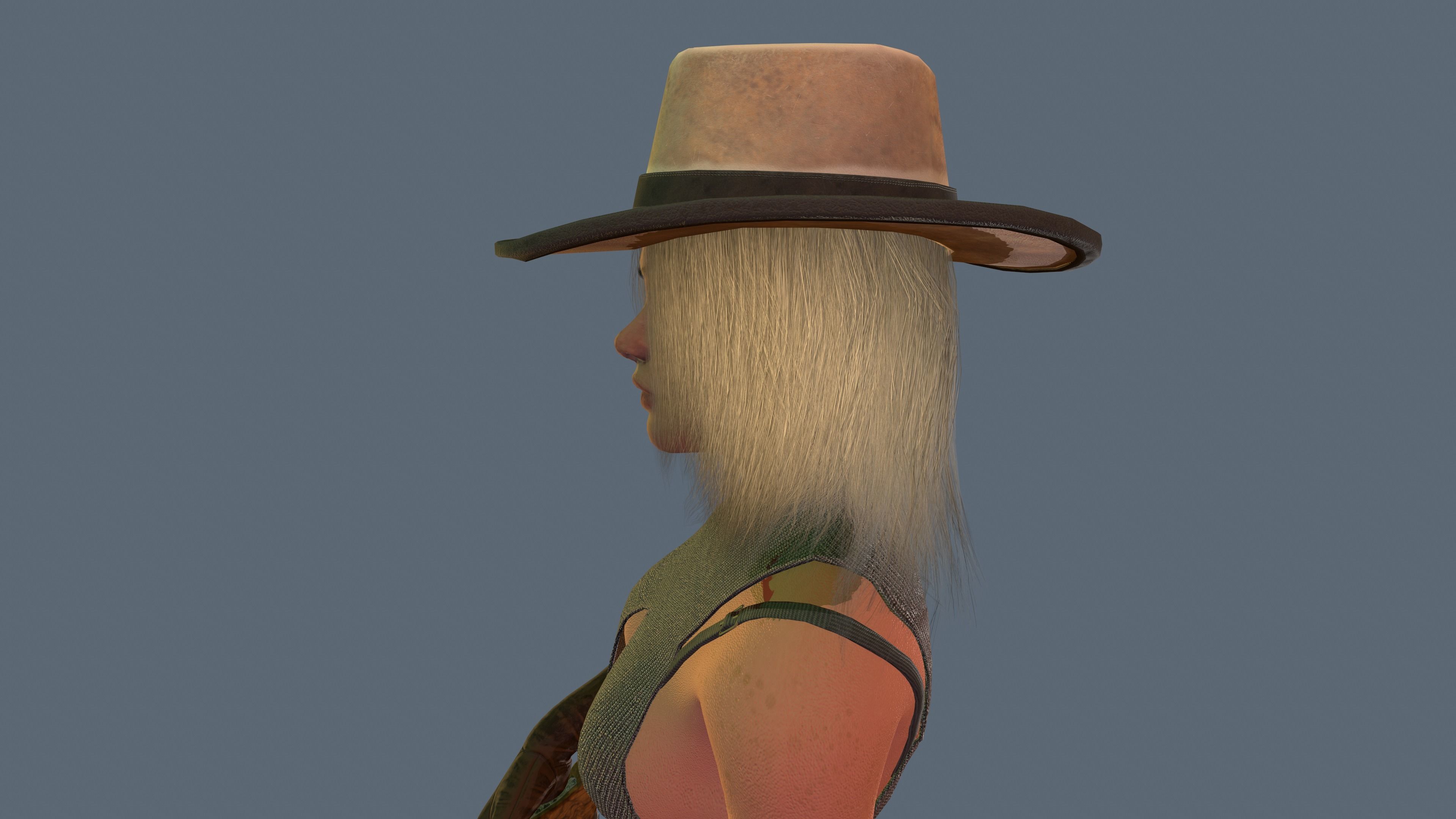 Cow Girl Low-poly 3D model_8