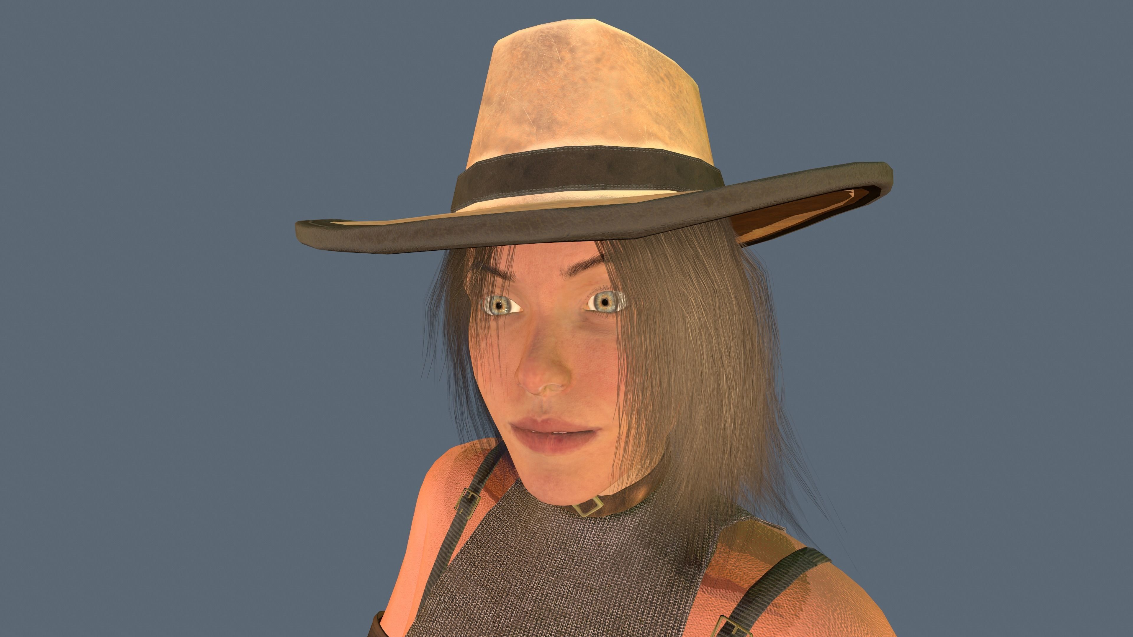 Cow Girl Low-poly 3D model_10
