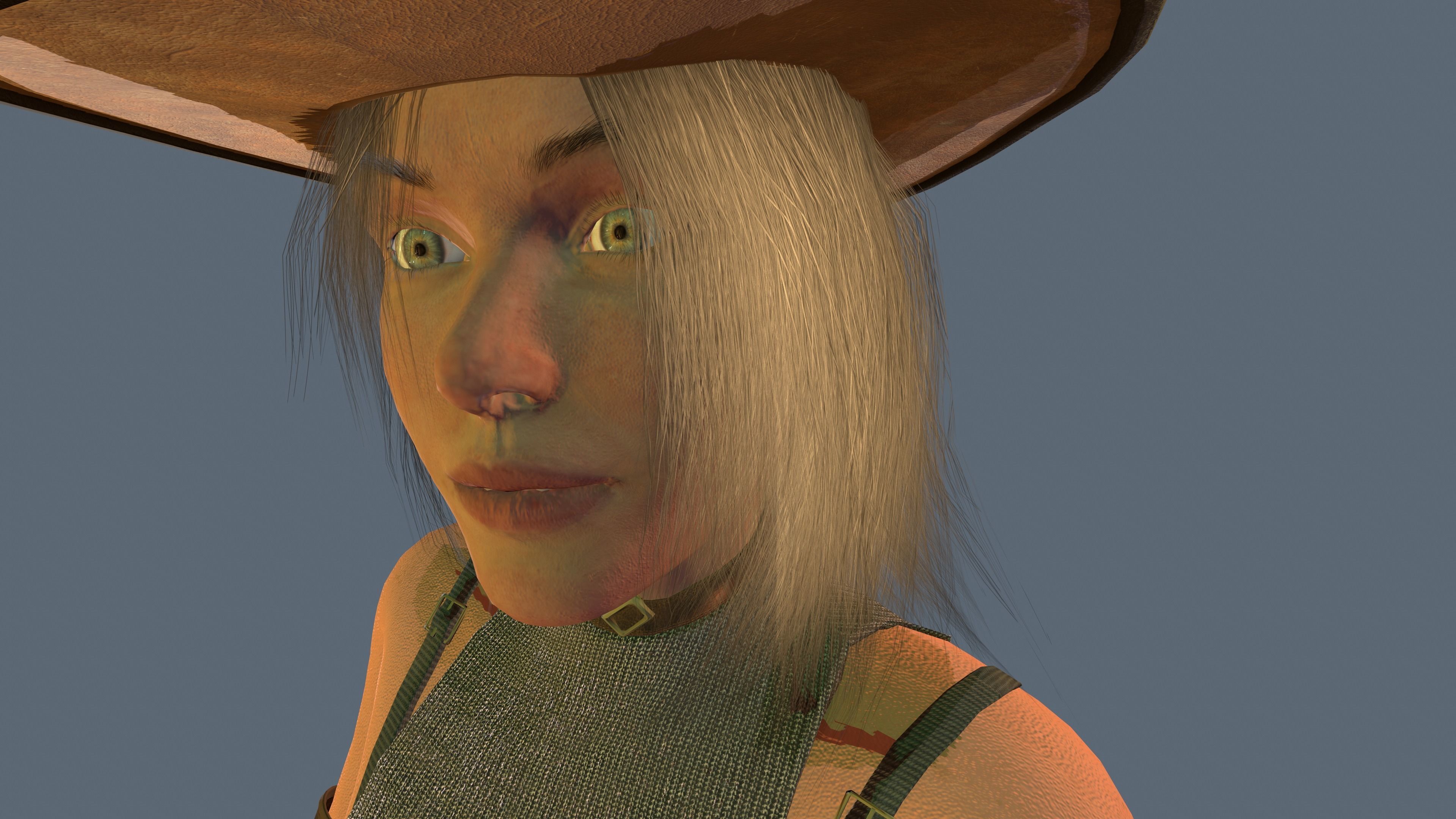 Cow Girl Low-poly 3D model_7
