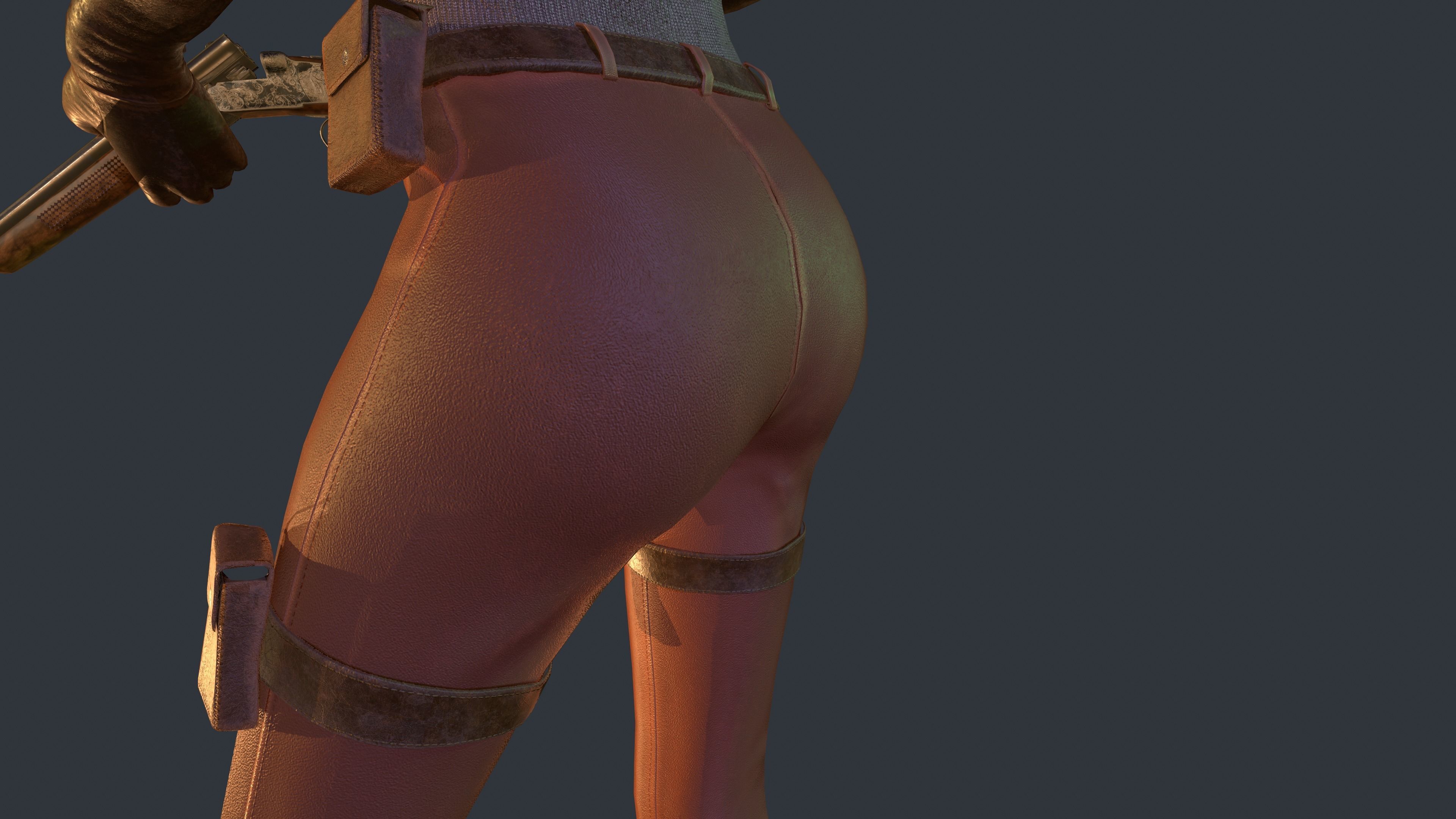 Cow Girl Low-poly 3D model_16