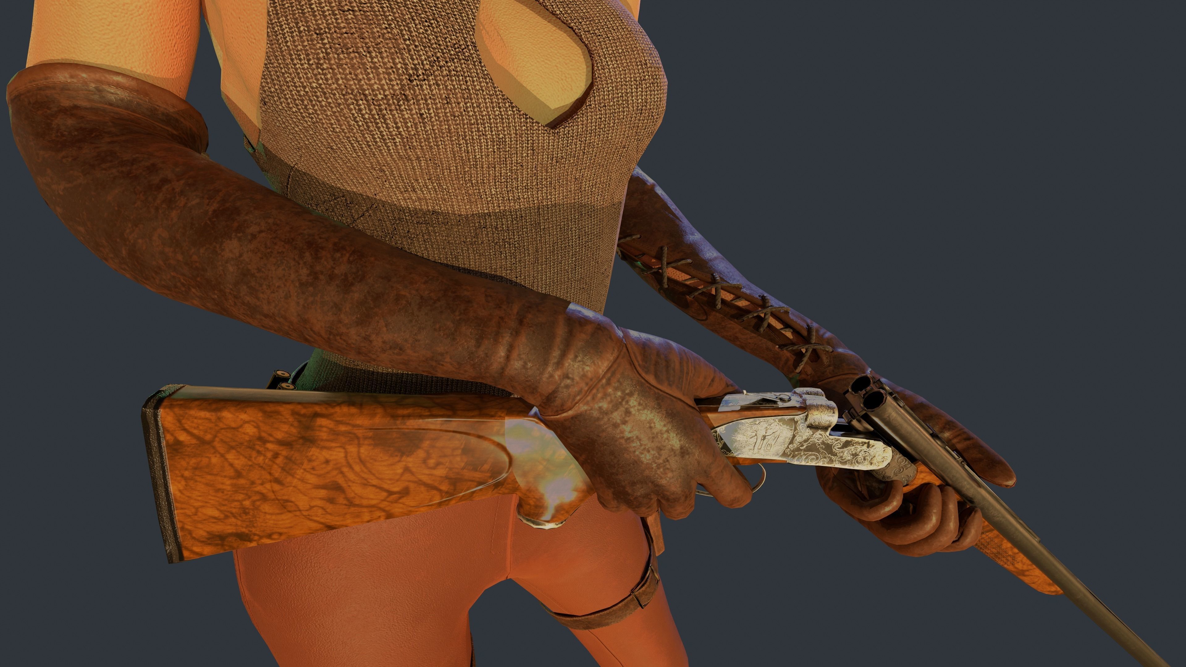 Cow Girl Low-poly 3D model_13