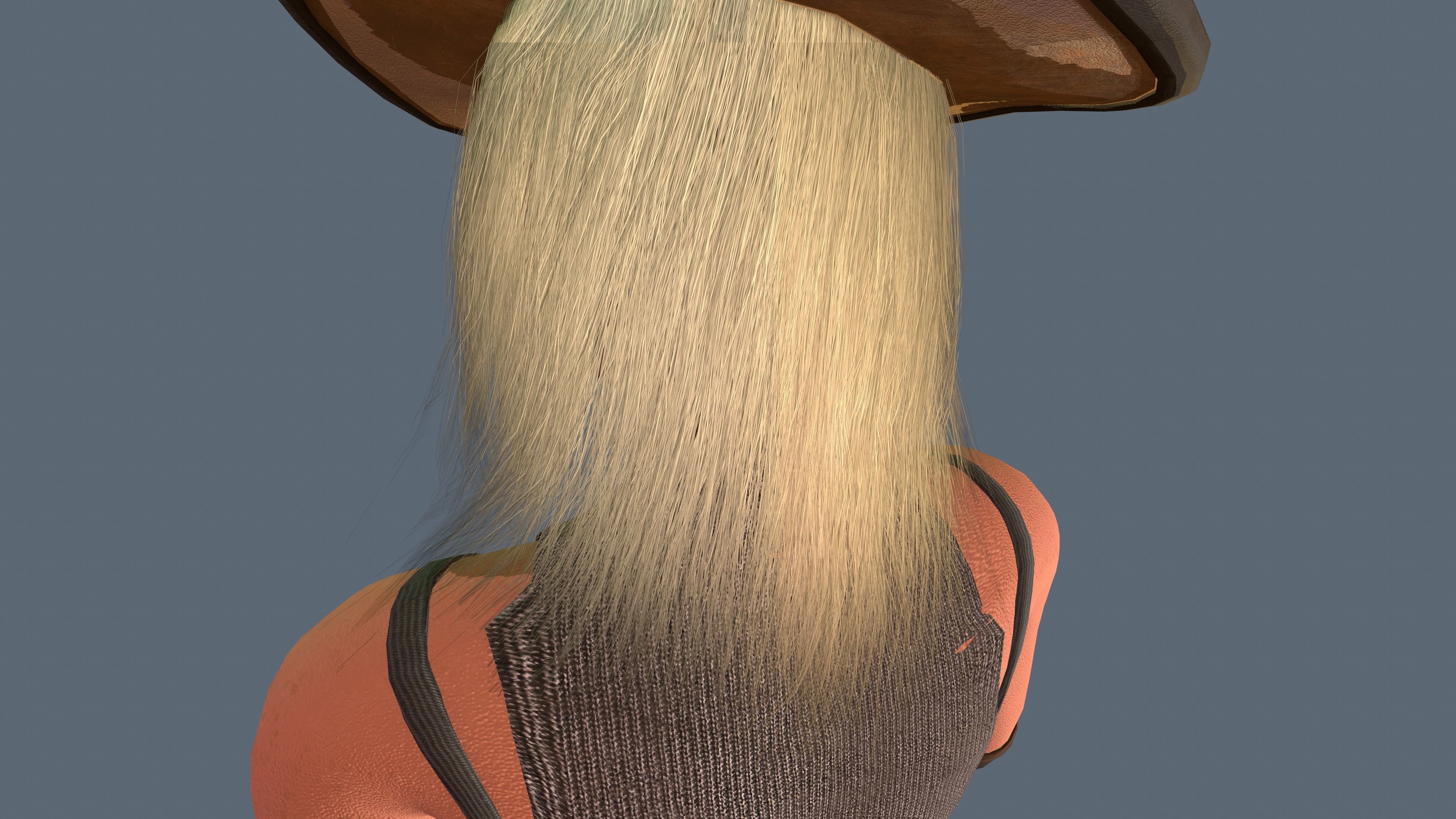 Cow Girl Low-poly 3D model_9