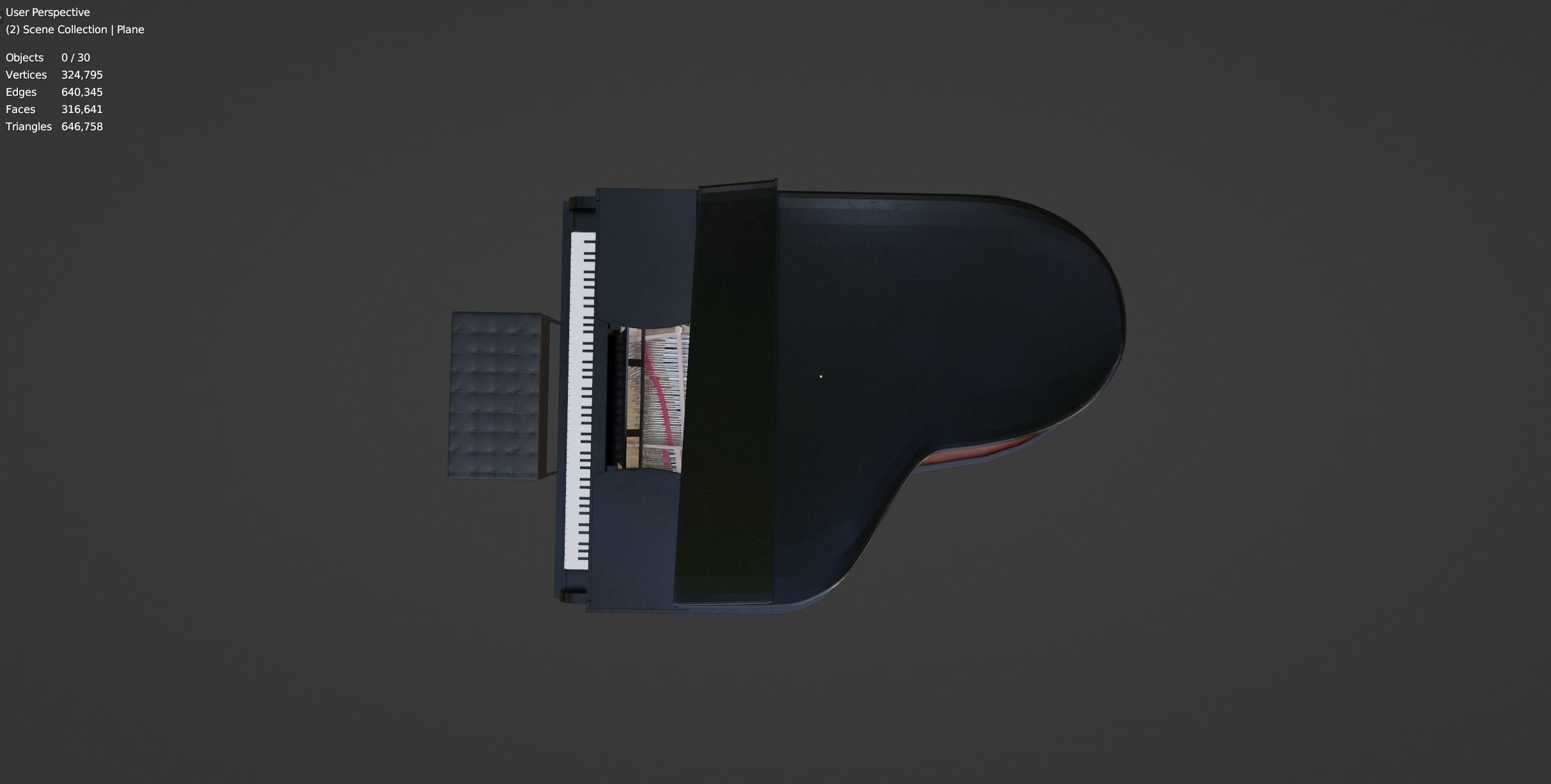Grand  Piano Black Piano 3D model_17