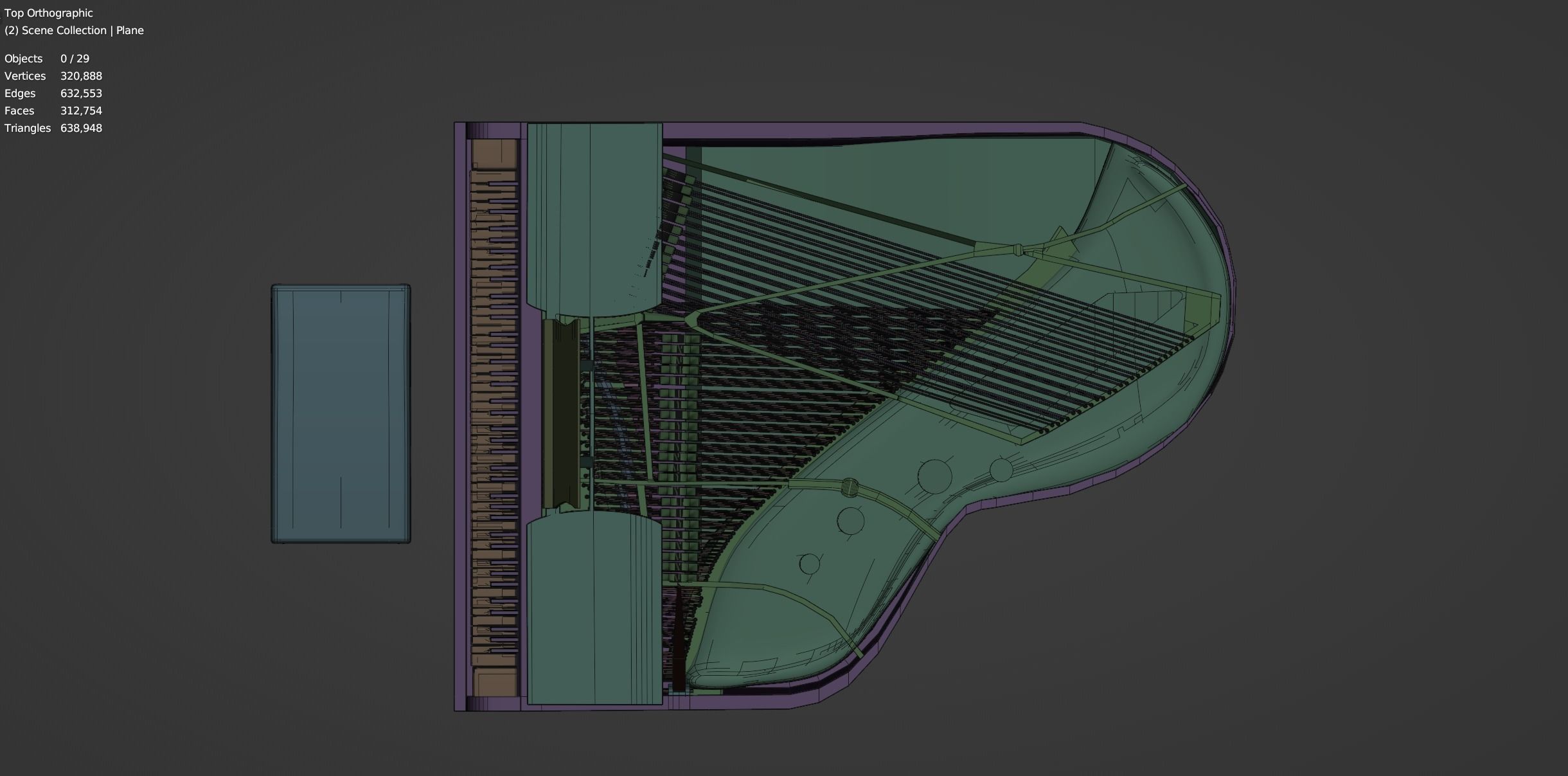 Grand  Piano Black Piano 3D model_7