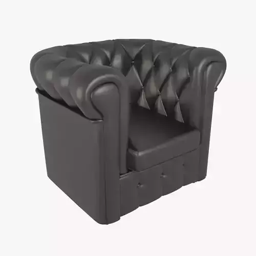 Chesterfield armchair black leather