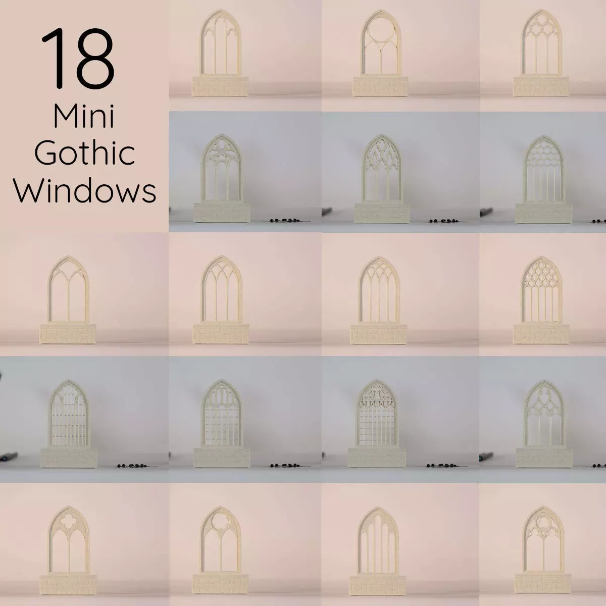 18 Mini Gothic Windows 3D print model_0