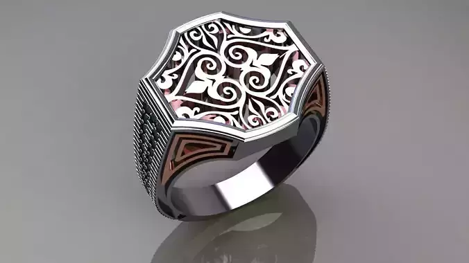 Mens silver ring
