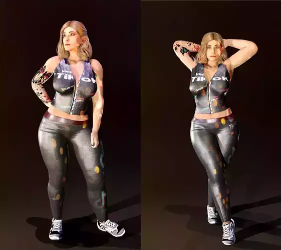 realistic  modest Girl 3D model