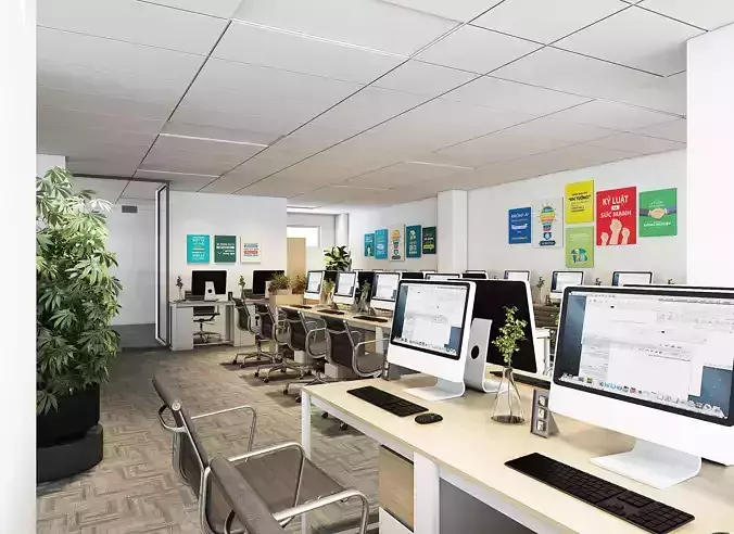 Office Space - 3D Scene - Vray Rendering 3D model