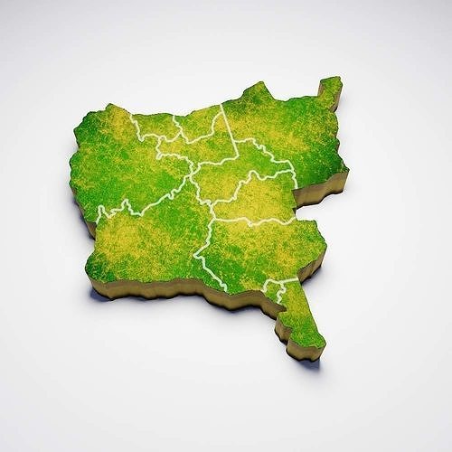 Democratic Republic of the Congo country map 3d model 3D model
