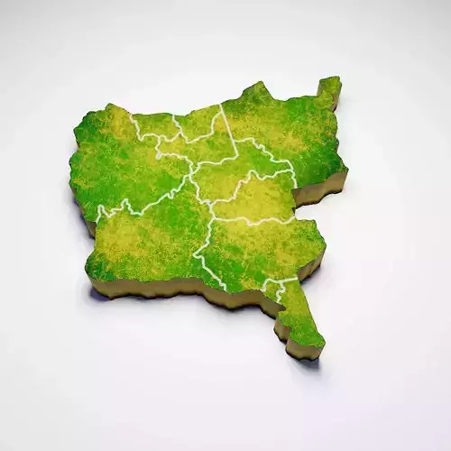 Democratic Republic of the Congo country map 3d model 3D model