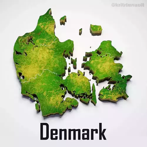 Denmark country map 3d model